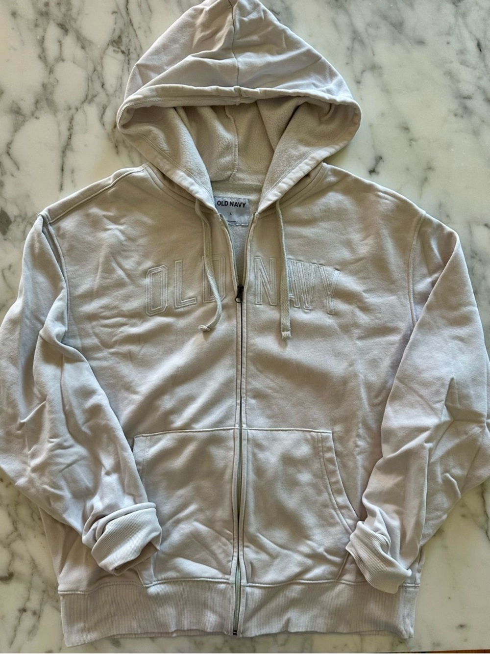 Old Navy Logo Cream Zip-Up Hoodie